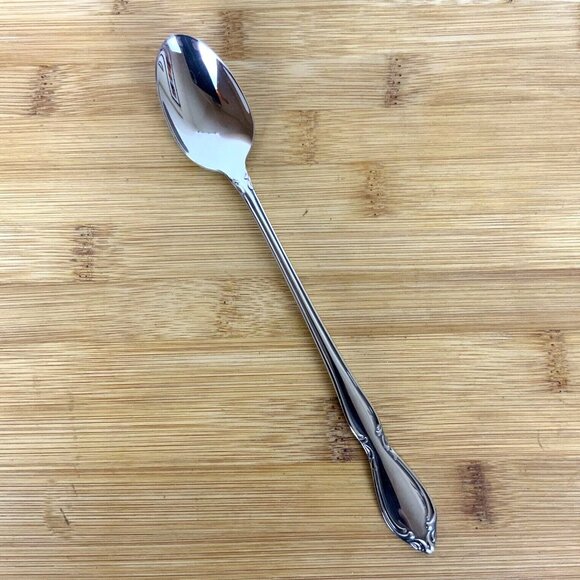 Oneida Strathmore Iced Tea Spoons Set Of 4 Deluxe Stainless Steel Vintage 90s - Picture 3 of 6